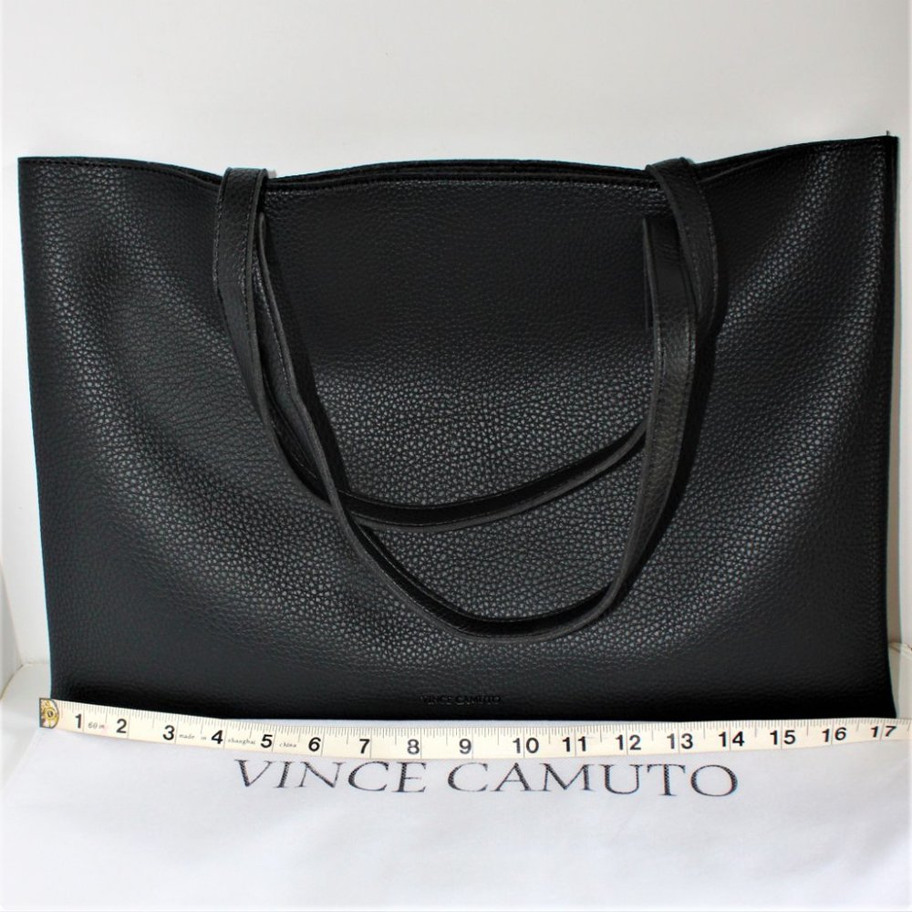 Vince Camuto Luck Tote Black Vegan Pebbled Leather - Picture 4 of 6